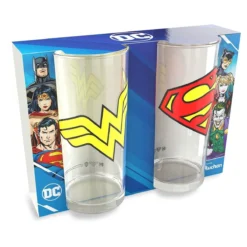 DC Comics : Set De 2 Verres Wonder Woman & Superman